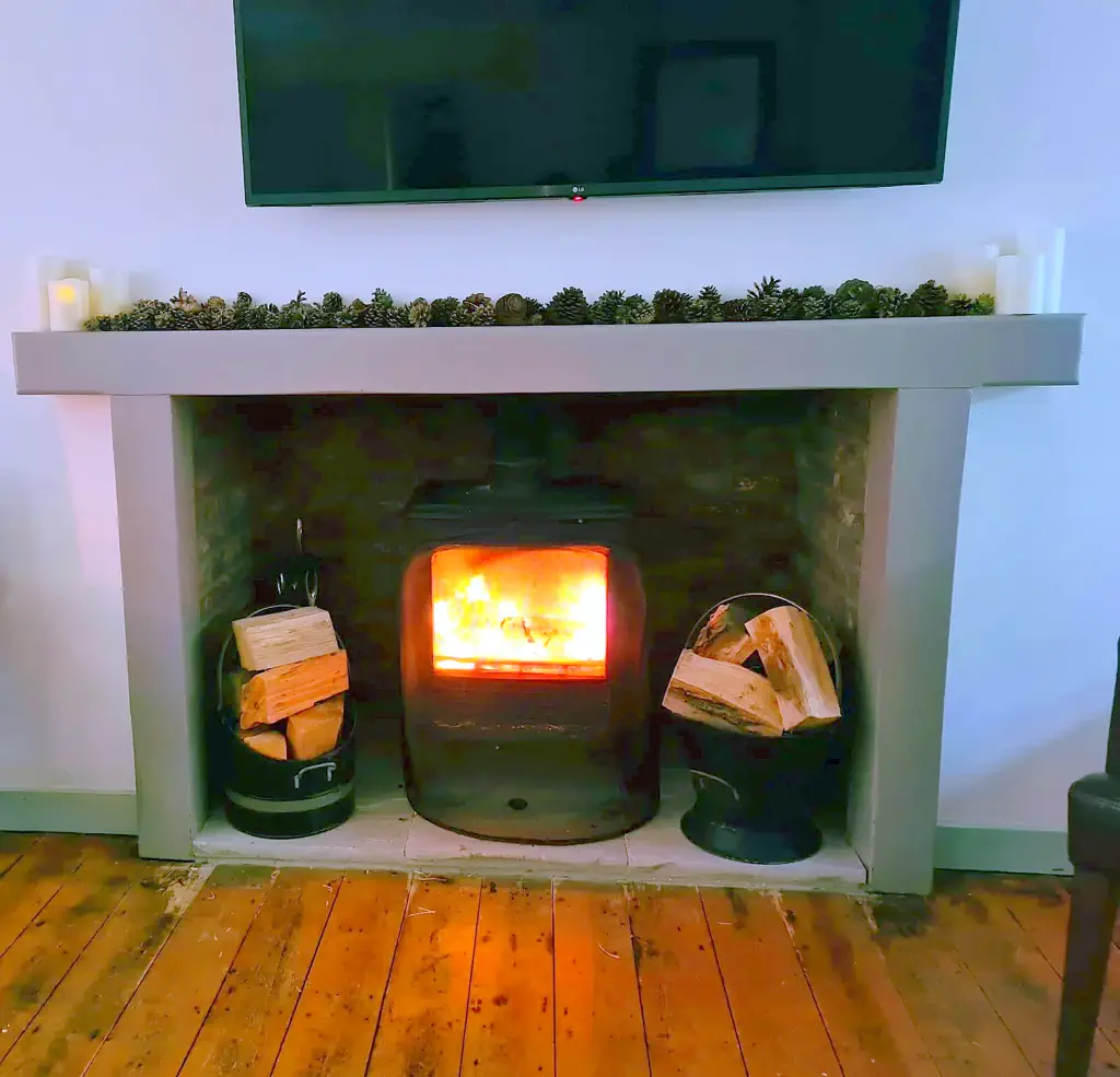 Selsey Beach House Ground Floor Living Room and Fireplace 7